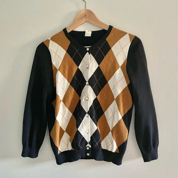 Crew Sweaters J Crew Argyle Cardigan Sweater Poshmark